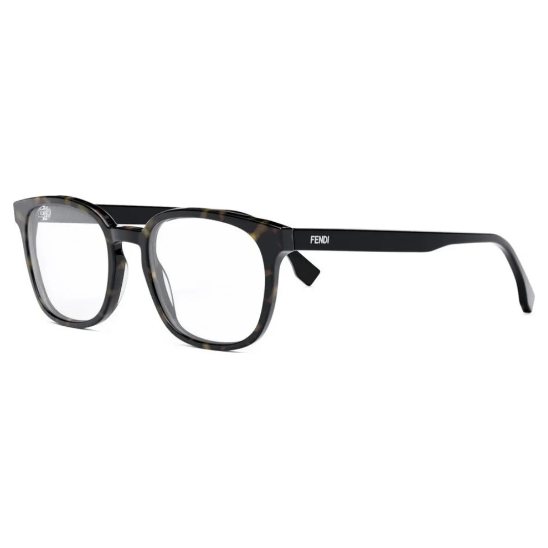 Fendi eyeglasses with tortoiseshell frame on a white background
