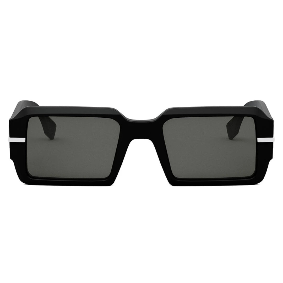 Black sunglasses with a white frame.