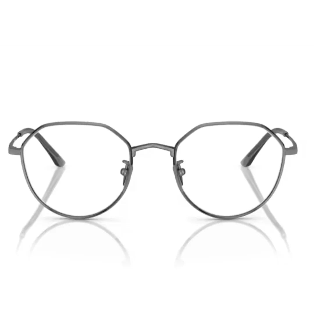Round Giorgio Armani AR 5142 3010 gun metal eyeglasses on a white background