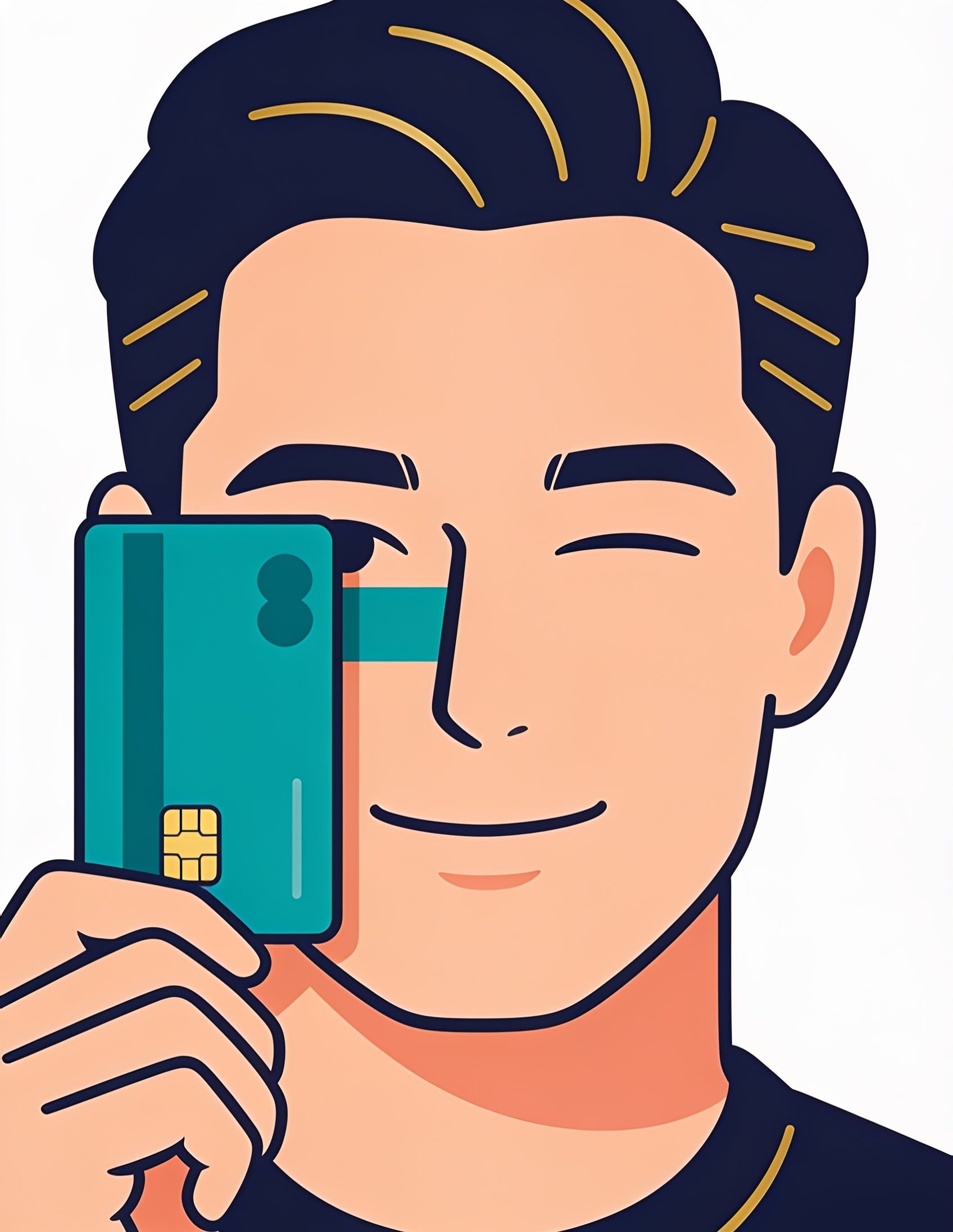 Medium face - card roughly touches the corner of the eye