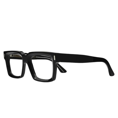 Black eyeglasses on a white background