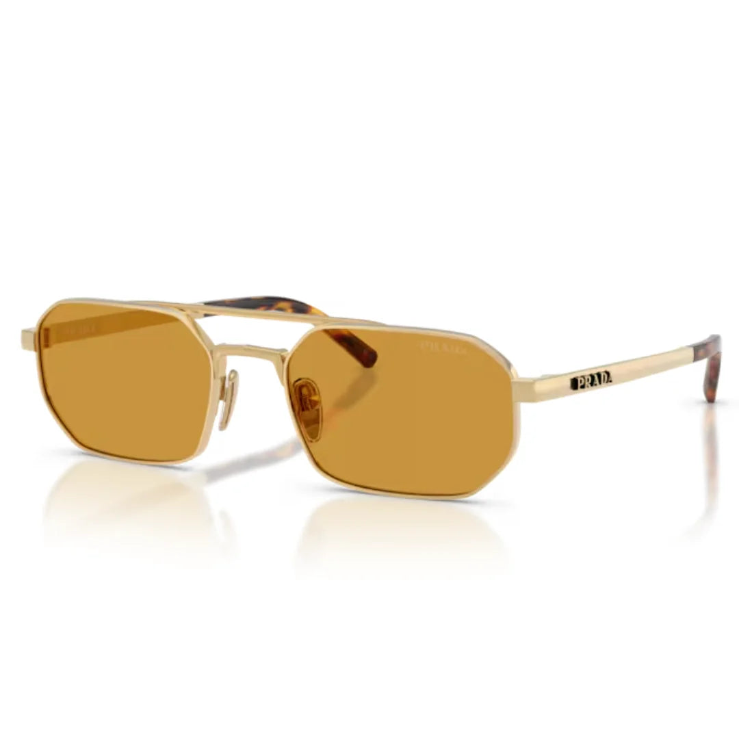 Prada SPR D53S 24J50P 55 Satin Gold Sunglasses