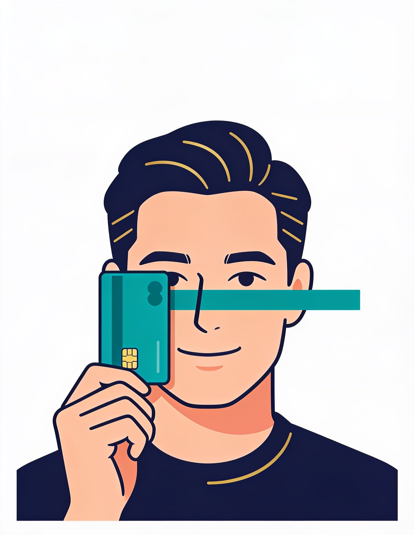 Small face - card extends beyond the corner of the eye